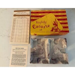 Vintage 1950's Kingsbridge Canasta Tray & Instructions / Score Pads